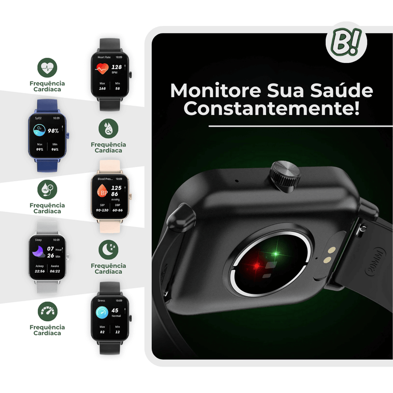 Colmi P81 – Smartwatch Quadrado Com Chamadas Por Voz e Tela Ultra 1.9”
