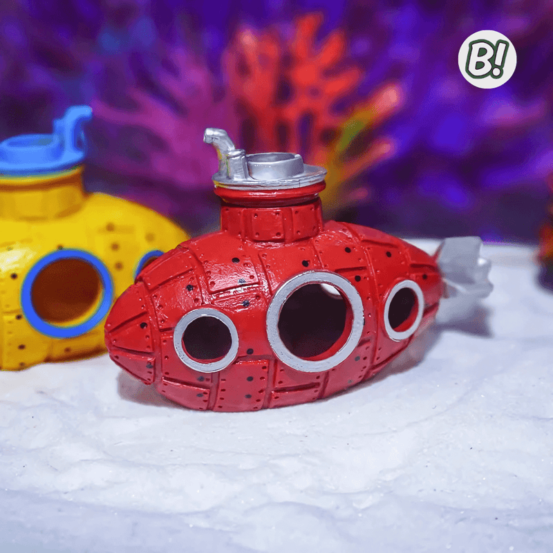 Subninhos – Ornamento de submarino colorido para aquário