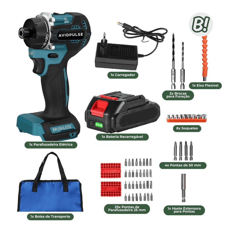 AvidPulse – Parafusadeira e Furadeira Brushless