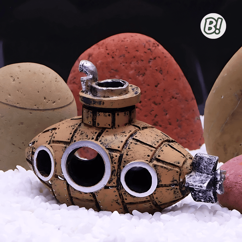 Subninhos – Ornamento de submarino colorido para aquário