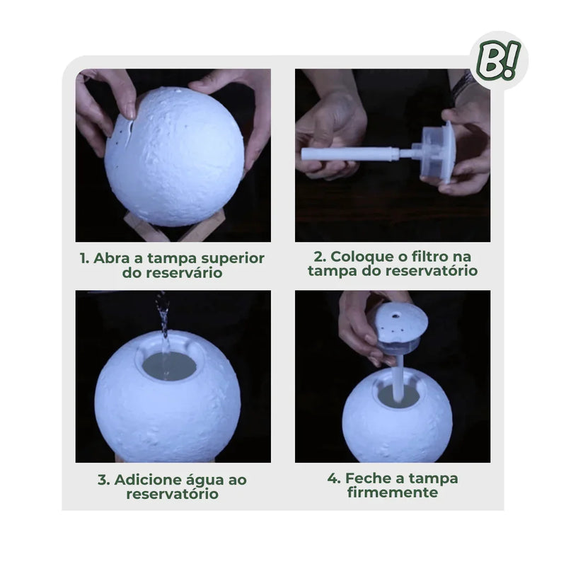 Lunea – Umidificador & Luz Lunar 3D