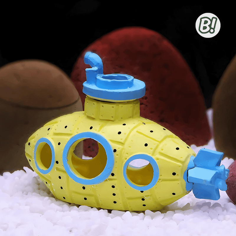 Subninhos – Ornamento de submarino colorido para aquário