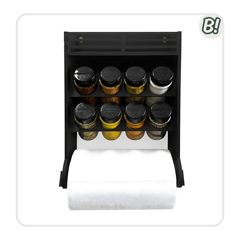 Porta-Temperos – Nicho Organizador com Suporte e Dosadores Inteligentes