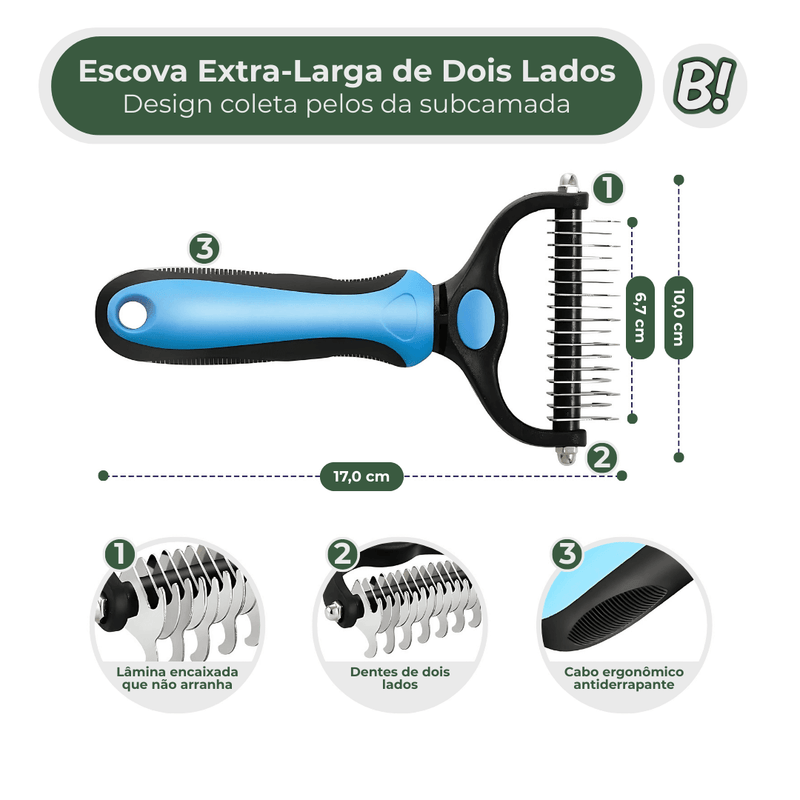 Pente Fácil – Escova Profissional Para Remoção de Nós e Pelos Soltos