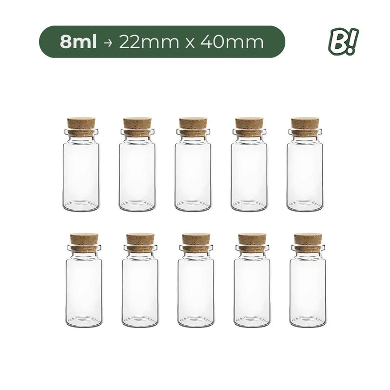 Kit 10 Mini Garrafinhas de Vidro