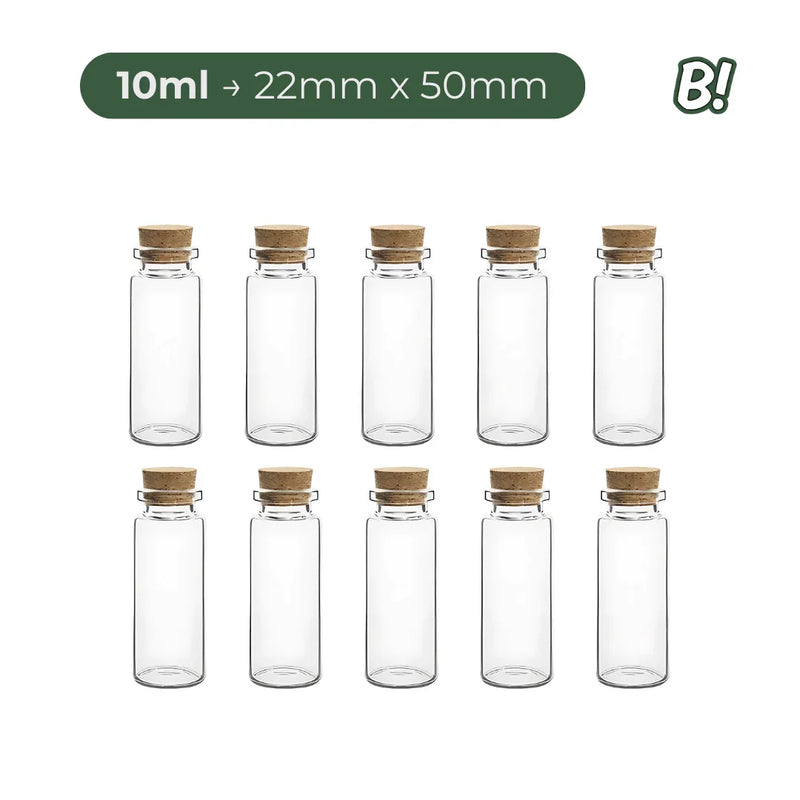 Kit 10 Mini Garrafinhas de Vidro