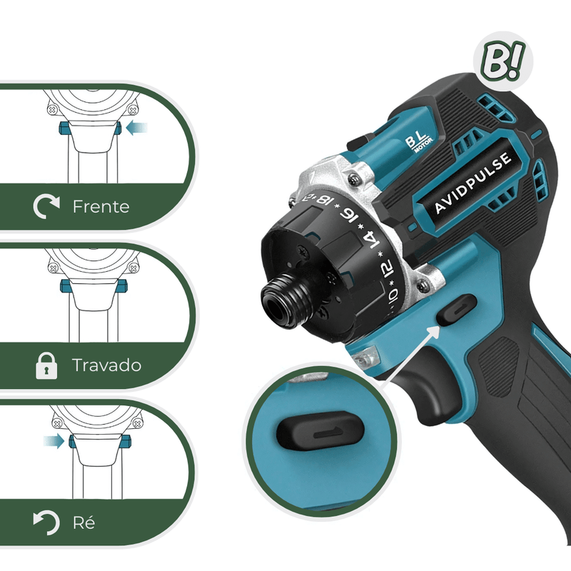 AvidPulse – Parafusadeira e Furadeira Brushless