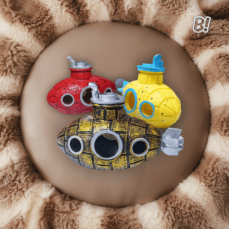 Subninhos – Ornamento de submarino colorido para aquário